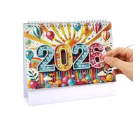 MBIYHGTA Calendario da ufficio, Gem Art Painting Tabletop Calendar, gennaio 2026 a decar endrier combina una costruzione robusta con una bellezza duratura, rimanendo intatto e visto