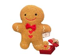 Mbiyhgta Christmas Gingerbread Man Plush Toy - Festive Cushion, Stuffed Holiday Ornament, Cute Smiling Cookie Doll for Celebration | Bedroom Sofa Office Car Kids Room Holiday Decoration