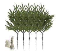 Mbiyhgta Christmas Pine Branch Lights - 5 Pieces Faux Evergreen Stems, Long-Lasting Illuminated Decoration with Soft LED, Festive Tree Accent | Seasonal Display for Living Room Party Gathering