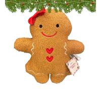 Mbiyhgta Gingerbread Plush - Soft Christmas Throw Pillow, Cute Festive Decorative Cushion for Holiday Decor, Adorable Gingerbread Man Stuffed Doll | Winter Bedroom Living Room Sofa Decoration Gift