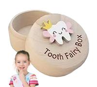 Mbiyhgta Scatola per i ricordi dei denti da latte,Scatola per i denti da latte | Graziosa scatola in legno intagliato per da | Contenitore per per ragazzo o ragazza, scatola regalo,