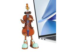 Mbiyhgta Statuina di rana da giardino - statuette in resina incantevoli decorative, adorabile statua di rana con violino in resina - per studio, asilo, tavolino, scaffalature e davanzali