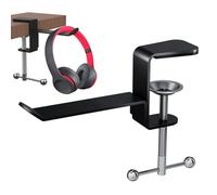 Mbiyhgta Supporto per gancio per cuffie, supporto per gancio di serraggio girevole sotto la scrivania, supporto per soundbar universale in metallo, poco ingombrante, per accessori da gioco per PC