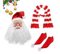 Mbiyhgta Travestimento Da Babbo Natale,Per Cosplay Di Babbo Natale Natalizio,Copricapo Sciarpa Per Le Feste - per Adulti Spettacoli dal Eventi Scolastici Raduni Familiari Celebrazioni Natalizie