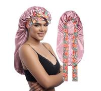 MBJERRY Cuffia per Capelli in Seta Lunga per Dormire - Silk Bonnet Cuffia per Capelli in Raso Regolabile per Dormire da Donna