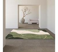 MBJKOAVC Tappeto Salotto 150 x 200 cm Camere da Letto Ufficio Casa Interni Durevole Lavabile Pelo Corto Tappeti Tappeto Moderno Geometrico Astratto verde/beige
