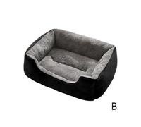 (Mblack) Pink (J) $Cat and dog bed mat winter warm square bed small and medium-sized dog Teddy Corgi sofa bed four seasons universal pet bed