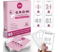 MBM 80 GROW Coaching Cards - Strumenti di formazione per lo sviluppo della leadership e antipasti di conversazione per programmi di sviluppo HR e Executive | Intelligenza emotiva e schede flash per la