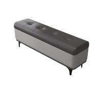MBNKMEBU Leather Ottoman Bench Padded Shoe Seat Footrest Storage with Metal Legs,Multifunctional Organizer Stylish Bed Bench for Living Room & Entryway for Home Décor(Gray-1,120cm)