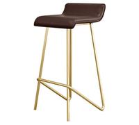 MBNKMEBU Sgabelli da bar in pelle alti fino al bancone, design moderno senza schienale, sgabelli da bar for interni con gambe in metallo for cucina, sala da pranzo, pub e bistrot(Brown A,65cm)