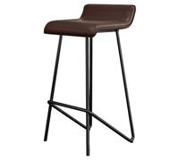MBNKMEBU Sgabelli da bar in pelle alti fino al bancone, design moderno senza schienale, sgabelli da bar for interni con gambe in metallo for cucina, sala da pranzo, pub e bistrot(Brown B,75cm)