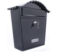 MBO1BK - Classico di Stile Post Acciaio Lettera Scatola Con Nome Piastra - Nero
