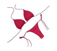 MBPBLKGKCT Set da 2 pezzi da donna, costume da bagno bikini, perizoma e laccetto al collo, for la spiaggia(Wine red,L)