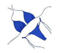 MBPBLKGKCT Set da 2 pezzi da donna, costume da bagno bikini, perizoma e laccetto al collo, for la spiaggia(Blue,L)