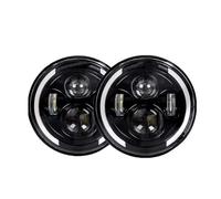 MBPBVRVAF Faro Anteriore per Land per Rover per Defender per Lada per Niva 4X4 per Urban 2pc 7 "80W Nero LED Faro per Auto Fari Rotondi Montaggio Fari Anteriori Assy(3)