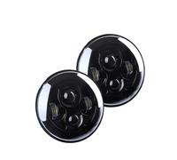 MBPBVRVAF Faro Anteriore per Land per Rover per Defender per Lada per Niva 4X4 per Urban 2pc 7 "80W Nero LED Faro per Auto Fari Rotondi Montaggio Fari Anteriori Assy(1)