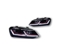 MBPBVRVAF Faro Principale 1 Coppia Per Polo 2011-2017 Gruppo Ottico Anteriore LED Auto Lente Proiettore Lampada Frontale DRL Hid Bi Xenon Beam Gruppo Fari Anteriori(G Red Line,RHD)