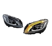 MBPBVRVAF Faro Principale 2 Pezzi Per W205 C200 C260 C300 2014-2020 Gruppo Ottico Anteriore Auto Fari LED DRL Lente Proiettore Indicatori Gruppo Fari Anteriori(15-18 Xenon)