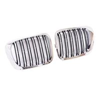 MBPBVRVAF Griglia Paraurti Anteriore per Serie 3 per E46 per Coupé 1999-2003 per Cabrio 2000-2003 Cornice Cromata Griglia Anteriore con Rene Singolo Griglia Radiatore(Dual Chrome Black)