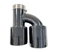 MBPBVRVAF Terminali Scarico Silenziatore Universale per Tubo di Scappamento A 4 Uscite Tipo H Nero 51/54/57/60/63/66/70/77mm Tubo Scarico A Doppia Uscita Punte Scarico(Left 63mm-101mm)