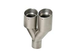 MBPBVRVAF Terminali Scarico Ugello Universale 51mm 60mm 63mm 1PCS Silenziatore A Doppia Uscita A Nido d'Ape Punte Scarico(Left in63-out101mm)