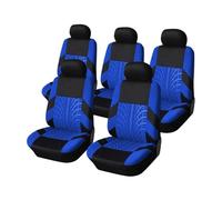 MBROS Set Copri Sedile Coprisedili Universali per Auto da 2 O 5 Pezzi Doppi Sedili Anteriori E Posteriori 3 Sedili Indipendenti Interni Due File di Sedili(5pcs Blue)