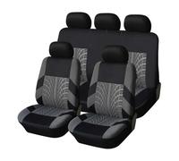 MBROS Set Copri Sedile per Passat B8 Set Completo Coprisedile Universale per Auto Set Blu Tracce di Pneumatici Dettagli Styling(Gray-9PCS)