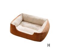 (Mbrown) Pink (J) $Cat and dog bed mat winter warm square bed small and medium-sized dog Teddy Corgi sofa bed four seasons universal pet bed