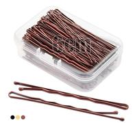 Mbsomnus 100 Pezzi Forcine per Capelli 6cm Forcine Capelli Donna Marrone | Mollette Capelli Donna & Ragazze, Grip Kirby Ondulato, Ideale per Tutti I Tipi di Capelli, Parrucchiere