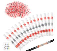 Mbsomnus 120pcs Connettori Termoretraibili Saldanti AWG22-18 Rosso Connettore Elettrico Termorestringente per Cavi Elettrici Rapporto di restringimento 3:1 per Auto Moto