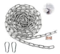 Mbsomnus 15 M Catena in Acciaio 3 mm - Delimitazione Metallo Resistente Zincata Antitaglio per Lucchetto Recinzione Antifurto
