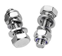 Mbsomnus 15 Pezzi Viti a Testa Esagonale M8x16 mm Bulloni e Dadi Rondelle Acciaio Inossidabile 304 Bullone DIN 933 Vite per Mobili Auto Bici Barche Stampa 3D Motociclette Meccanica