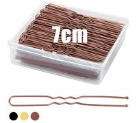 Mbsomnus 200 Pezzi Forcine Capelli Donna 7cm Forcine per Capelli a Forma di U Forci Mollette per Capelli Donna Forcine per Capelli Professionali Ragazze e Parrucchiere(Marrone)