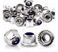 Mbsomnus 30 Pezzi Dadi Esagonali M8 Dadi Flangiati DIN 6926 Dado Autobloccanti in Acciaio Inox Ø16,4 mm A2 V2A Autobloccante Controdado Filettatura Esagonale Flangia Dadi di Bloccaggio