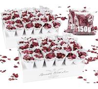 Mbsomnus 300g Coriandoli Naturali Petali di Rosa Fiori Secchi, 60 Pz Coni Portariso Matrimonio, 60 Fori Coni Portaconfetti, per Bomboniere Matrimonio Nozze Compleanno Comunione Battesimo