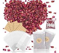 Mbsomnus 300g Petali di Rosa, 100 Sacchetti di Carta Coriandoli Naturali Romantici per Matrimonio, Fiori Secchi Biodegradabili per Celebrazioni e Proposte