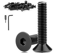 Mbsomnus 60 Pezzi Vite a Testa Svasata M3x25 mm Viti Acciaio Inox A2 V2A Viti a Testa Piatta con Esagono DIN 7991/ISO 10642 Bullone Testa a Brugola Nero Bulloni Meccanico per Mobili Garage Casa