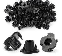 Mbsomnus Kit Dadi a T M4 x 8 mm Dadi Guida 30 Pezzi Inserti Filettati per Legno Acciaio al Carbonio con 4 Punte di Guida per Assi di Legno Mobili Pareti da Arrampicata DIY