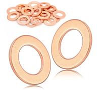 Mbsomnus Rondelle Rame M14 x 20 mm Rondelle Alzaporta 8 Pezzi Rondelle in Rame per Tappi Olio Motore Guarnizioni Anello di Tenuta per Accessori Carburante Collegamento Linea Olio