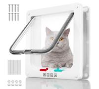Mbsomnus Sportello per gatti con serratura a 4 vie, porta per gatti, zanzariera, porta interna per gatti, finestra per interni ed esterni (XL, 28 cm x 25 cm x 5,5 cm)