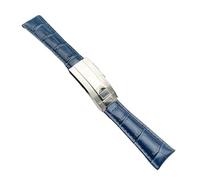 MBUIOPJ Cinturini for orologi compatibili con Rolex SUBMARINER Yacht-Master DAYTONA GMT, cinturino in pelle di coccodrillo da uomo, accessori for orologi, 20 mm(Blue,20mm Silver buckle)