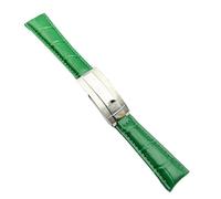 MBUIOPJ Cinturini for orologi compatibili con Rolex SUBMARINER Yacht-Master DAYTONA GMT, cinturino in pelle di coccodrillo da uomo, accessori for orologi, 20 mm(Green,20mm Silver buckle)