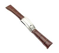 MBUIOPJ Cinturini for orologi compatibili con Rolex SUBMARINER Yacht-Master DAYTONA GMT, cinturino in pelle di coccodrillo da uomo, accessori for orologi, 20 mm(Brown,20mm No buckle)