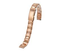 MBUIOPJ Cinturino for orologio da donna in metallo da 10 mm, 12 mm, 14 mm, 16 mm, in acciaio inossidabile, di piccola larghezza, compatibile con Armani Julius Casio(Rose Gold,16mm)