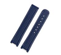 MBUIOPJ Cinturino for orologio in gomma e silicone compatibile con Omega Seamaster 300 AT150 Aqua Terra Ultra Light 8900 con fibbia in acciaio, cinturino blu da 20 mm(Blue white no bucke)