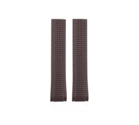 MBUIOPJ Cinturino for orologio in gomma morbida di prima qualità compatibile con cinturini for orologi Patek Philippe in silicone 5164A 5167A 5168A da 21 mm con chiusura pieghevole(Brown-no clasp)