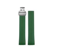MBUIOPJ Cinturino for orologio in gomma morbida di prima qualità compatibile con cinturini for orologi Patek Philippe in silicone 5164A 5167A 5168A da 21 mm con chiusura pieghevole(Green silver)