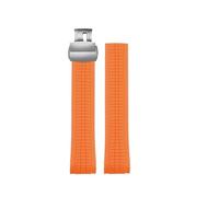 MBUIOPJ Cinturino for orologio in gomma morbida di prima qualità compatibile con cinturini for orologi Patek Philippe in silicone 5164A 5167A 5168A da 21 mm con chiusura pieghevole(Orange silver)