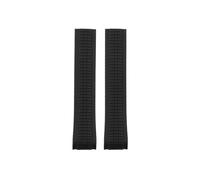 MBUIOPJ Cinturino for orologio in gomma morbida di prima qualità compatibile con cinturini for orologi Patek Philippe in silicone 5164A 5167A 5168A da 21 mm con chiusura pieghevole(Black-no clasp)