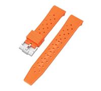 MBUIOPJ Cinturino in gomma e silicone compatibile con Swatch X Blancpain for Fifty Fathoms da uomo e da donna, con estremità curva, impermeabile, sportivo, Five Ocean, 22 mm(Orange)